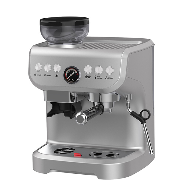 WG-517(Brushed Stainless Steel Black Coffee Makers Barista Machine)-1