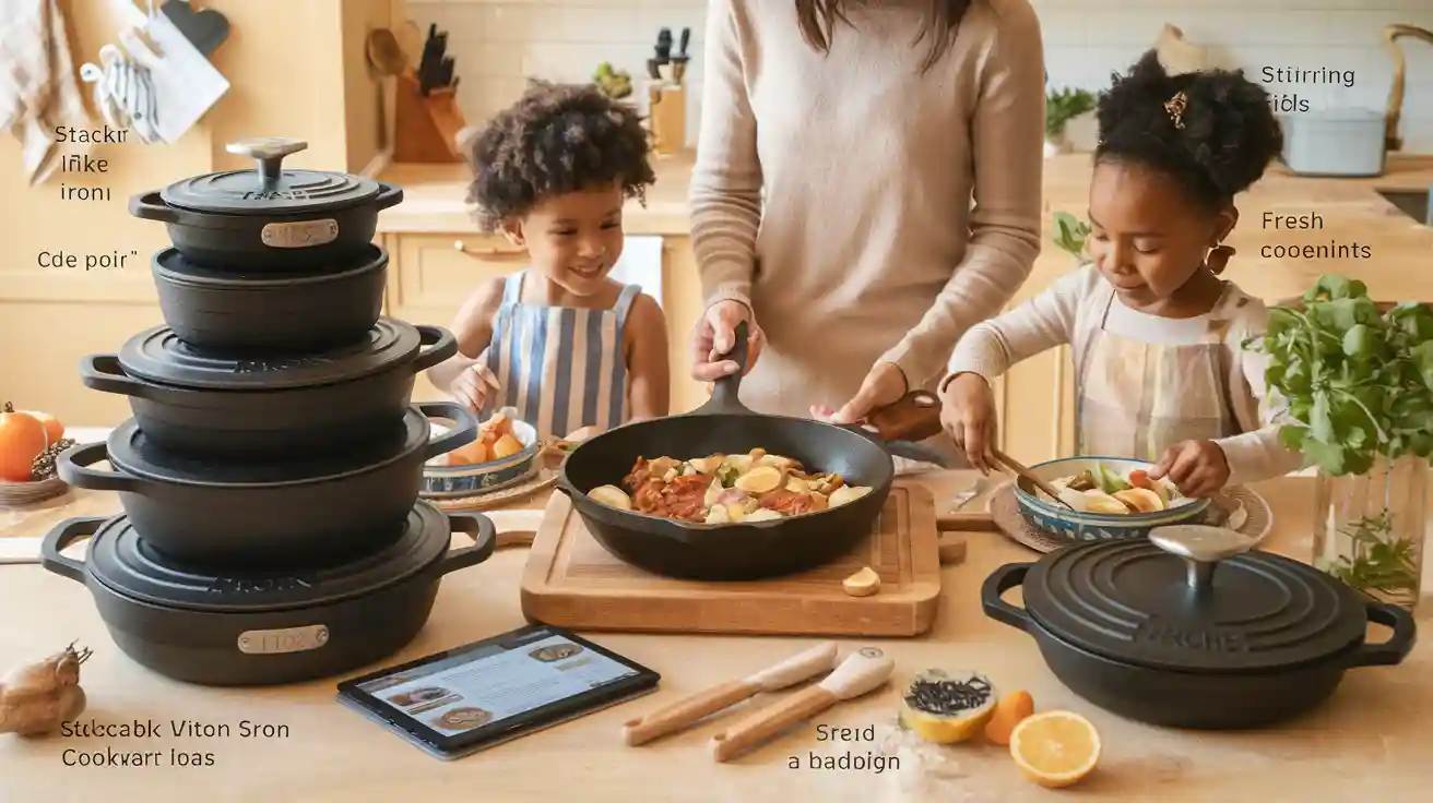 Cast iron cookware set innovations for busy families
